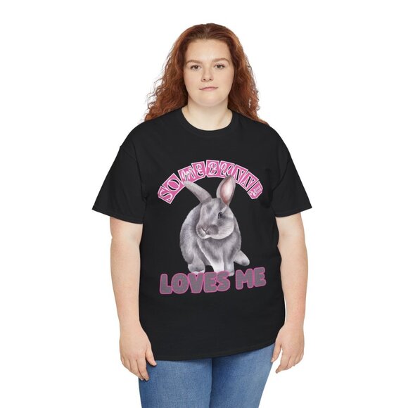 Somebunny Loves Me T-shirt Rabbit Lovers Tee Adult Easter bunny gift - Picture 5 of 8